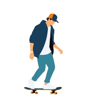 Düz vektör insanlar ve illüstrasyon, günlük kıyafetleri olan adam.