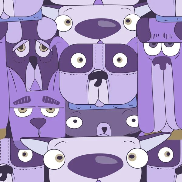 Фіолетові собаки безшовний векторний візерунок — стоковий вектор