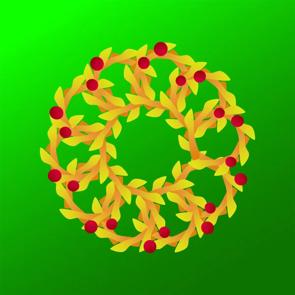 Soyut sarı sembol kırmızı noktalı. Vintage illüstrasyon. Logo, simge, dövme için mükemmel