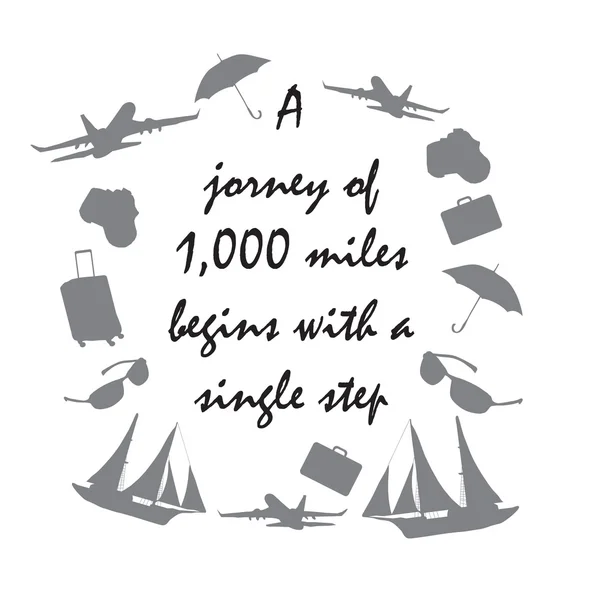 Soyut hisse senedi vektör çizim düz seyahat simgeler ve tırnak. Tekstil, kapak ve iç tasarım için mükemmel logo.