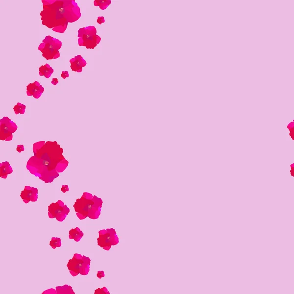 Siyah arka plan üzerine dikey pembe bindweeds ile soyut poligonal seamless modeli. 