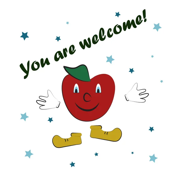 Soyut welcomming apple yazı ile. hisse senedi vektör çizim.