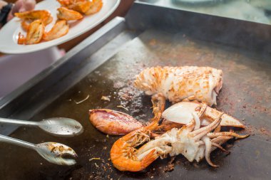 lezzetli ızgara deniz ürünleri