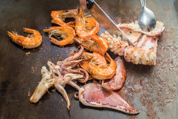 Tasty grilled seafood — Stock Photo, Image