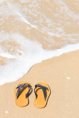 Tatil tropikal kavramı - beyaz kumlu bir plaj üzerinde