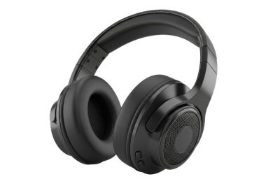 Görüntü, düz beyaz bir arkaplan üzerine yerleştirilmiş siyah bir kulaklık içeriyor. Kulaklıklar tasarımlarını göstermek için hafifçe açılıdır ve dayanıklı bir plastik veya metal malzemeden yapılmış gibi görünmektedir. Kulaklıklar daireseldir ve...