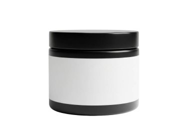 Siyah beyaz silindirik bir kap, üstü ve altı düz, üstü ve altı siyah, ortası beyaz ve boş.