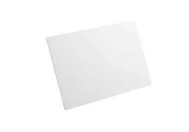 Resim düz beyaz arkaplan üzerinde beyaz kare bir nesne gösterir. Nesne düz ve dik kenarlı gibi görünüyor. Yüzeyi pürüzsüz ve pürüzsüz. Işığı ya da gölgeleri yansıtmıyor. Bu da mat bir son olduğunu gösteriyor..