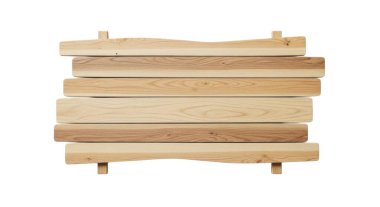 Küçük bir ahşap tezgahta, beyaz bir arka planda, çeşitli boyutlarda ve şekillerde ahşap deste yığını.