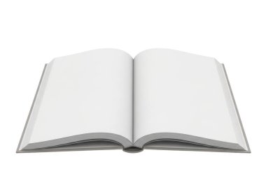 Görüntü, düz, beyaz bir iç yapısı ve görünür bir omurgası olan açık bir kitap gösteriyor. Kitap boş görünüyor. Yazmak, günlük tutmak ya da notlar için bir yer tutucu olarak kullanılabileceğini gösteriyor. Kapağın basit, temiz bir tasarımı var.