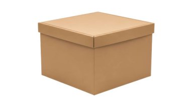 Resim düz, orta büyüklükte, düz kapaklı bir karton kutu gösteriyor. Kutunun rengi kahverengi, bu da geri dönüştürülmüş ya da eğri büğrü karton malzemeden yapıldığını gösteriyor. Depolama, nakliye ya da nakliye için uygun görünüyor. Ku...