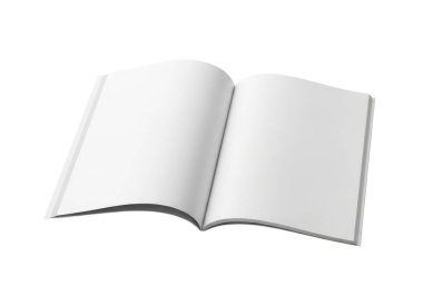 Görüntü, temiz, beyaz sayfaları ve açık renkli kapağı olan açık bir kitap gösteriyor. Kitap, basit, açık renkli bir arkaplana karşı konumlandırılmış ve ona minimalist ve düzensiz bir görünüm kazandırıyor. Sayfalar hafifçe açılmış, Reve.