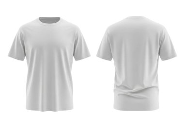 Bu resim, hem önden hem de arkadan gösterilen düz beyaz bir tayfa tişörtü gösteriyor. Tişört yumuşak, hafif bir kumaştan yapılmış gibi görünüyor. Günlük kıyafetlere uygun. Ön manzara basit yuvarlak yaka ve kısa kollu çizgileri vurgular