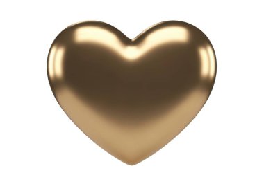 Bu görüntü, altından ya da altın renkli bir maddeden yapılmış gibi görünen cilalı, üç boyutlu bir kalp şeklini gösteriyor. Kalbin parlak, yansıtıcı bir yüzeyi vardır, ışığı yakalar, ona parlak ve lüks bir görünüm verir. Kenarları pürüzsüz