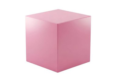 Bu resim, modern ve minimalist bir estetik yansıtan üç boyutlu pembe bir küp tasvir ediyor. Küp parlak bir kapanışa sahip, parlak bir görünüm vermesi için hafif bir ışık yansıtıyor. Temiz kenarları ve tekdüze şekli bir de De olduğunu gösteriyor.