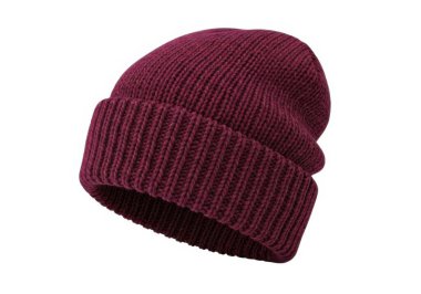 Bu resim, kurdeleli kumaştan yapılmış kahverengi örgü bir bereyi gösteriyor. Berenin kenarı katlanmış ve daha soğuk mevsimlerde sıcaklık ve rahatlık için tasarlanmış gibi görünüyor. Sıradan şeyler için çok yönlü bir aksesuara benziyor.