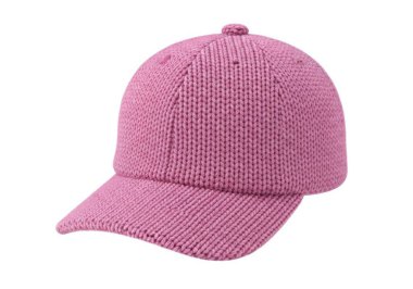 Bu resim parlak pembe bir renk ile örülmüş şık bir şapka içerir. Kapağın yapılandırılmış bir kenarı ve hafif desenli, tırtıklı örgü deseni var. Bu da ona rahat ve sportif bir görünüm veriyor. Yumuşak, solunabilir bir maddeden yapılmış gibi görünüyor.