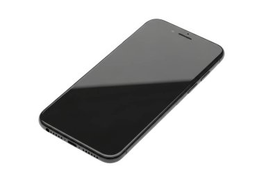 Görüntü siyah renkli çağdaş bir akıllı telefonu gösteriyor, minimalist ve aerodinamik bir tasarımı var. Cihaz, ön yüzeyinin büyük bir kısmını kaplayan büyük bir ekrana sahiptir ve en üstte tek bir kamera merceği bulunur. Telefon öyle görünüyor.