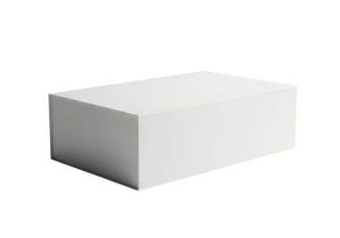 Bu resim düz beyaz mat bir kaplama ile basit ve modern bir dikdörtgen kutu gösteriyor. Kutunun altında üç boyutlu bir görüntü veren küçük bir gölge var. Tasarımı gösterişli ve minimalisttir, ambalaj, depolama veya dekoratif p için uygundur.