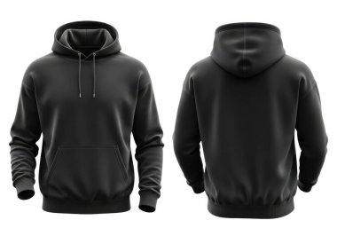 Görüntü koyu gri kapüşonlu, rahat bir tasarım, ön askılı başlık, uzun kollu ve iki ön cepli. Kumaş yumuşak ve hafif desenli görünüyor. Günlük veya spor giysiler için ideal..