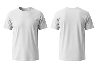 Görüntü, hem önden hem de arkadan çekilmiş sade, kısa kollu bir tişörtü gösteriyor. Kumaş yumuşak ve tasarım minimalist, klasik bir boyun ve düz kollu. Arka plan görünümü düz dokuyu vurgular