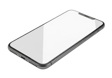 Bu resim, ince bir bezel ve metalik bir çerçeveye sahip minimalist bir tasarımı olan çağdaş bir akıllı telefonu gösteriyor. Cihaz, parlak ve düzgün görünümünü gösteren bir yandan görülüyor gibi görünüyor. Ekran boş ve yansıtıcı