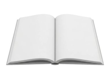 Resim, el değmemiş beyaz sayfaları ve pürüzsüz bir kapağı olan açık bir kitabı gösteriyor. Kitap boş görünüyor, yazılmaya ya da çizilmeye hazır ve her iki sayfayı da göstermek üzere konumlandırılmış. Omurga görünür ve kitap yeni ve kullanılmamış görünüyor.,