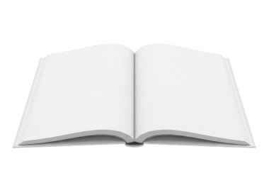 Görüntü, düz bir zemine yayılmış iki boş beyaz sayfası olan açık bir kitabı gösteriyor. Sayfalar temiz ve işaretsiz görünüyor, yeni bir başlangıç veya yeni fikirler, yazılar veya çizimler için potansiyel gösteriyor. Kitabın kapağı hayır.