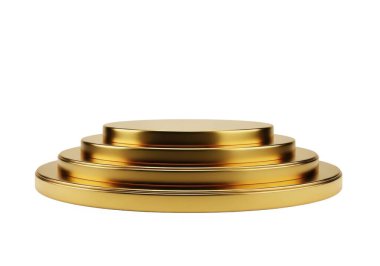 Görüntü düz dairesel bir zeminde üç adet altın renkli metal yıkama makinesini gösteriyor. Yıkayıcılar karmaşık, hafif desenli bir yüzeye sahipler ve parlak, metalik bir maddeden yapılmış gibi görünüyorlar, muhtemelen pirinç ya da altın kaplama..