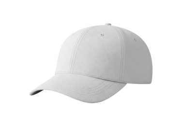 Görüntü, solunabilir ağ malzemesinden yapılmış parlak, açık gri bir beyzbol şapkası gösteriyor. Kapakta yapılandırılmış, kıvrımlı bir kenar ve düz, hafif desenli bir üst var. Basit, minimalist bir tasarımı var. Günlük kıyafet, spor veya açık hava aktiviteleri için ideal.