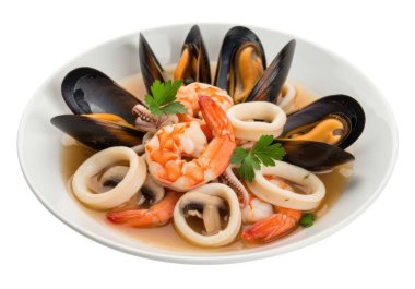 Görüntü, düzgün sıralanmış karides ve midyelerden oluşan iştah açıcı bir tabak deniz ürünü gösteriyor. Tabak hafif, lezzetli bir sosla yıkanır ve ince doğranmış maydanozla süslenir. Sunum davetkar, tazeliği vurguluyor ve...