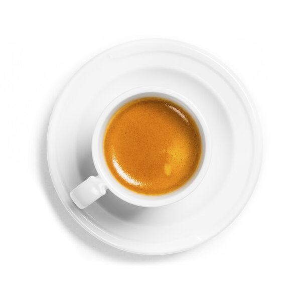 great espresso served in white cup