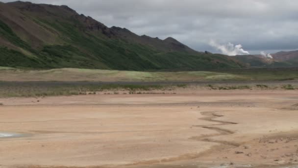 Amplia vista del Hverir Geothermal — Vídeo de stock