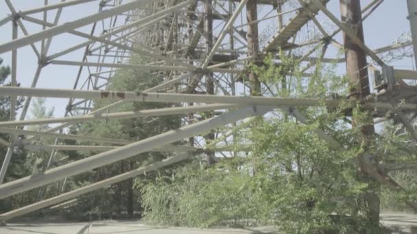 Tjernobyl Sakta Upp Radarstationen Duga Innanför Undantagszonen Ograderade Log Bilder — Stockvideo