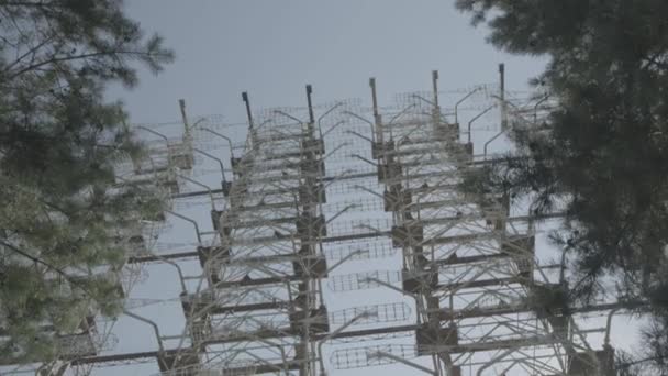 Reduzca Velocidad Inclinación Estación Radar Duga Chernobyl Ucrania Estructura Está — Vídeo de stock