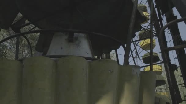 Spänn Fast Det Förfallna Pariserhjulet Pripyat Tjernobyl Ograderade Loggbilder — Stockvideo