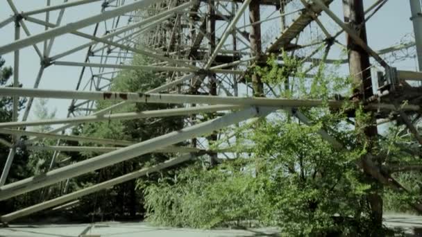 Tchernobyl Inclinez Lentement Station Radar Duga Intérieur Zone Exclusion Images — Video