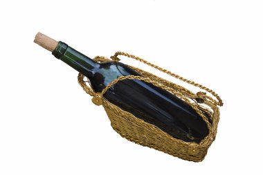Kırmızı şarap şişe şarap sepeti