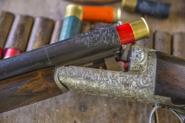 Lovecká puška s brokovnicovou skořápkou — Stock fotografie