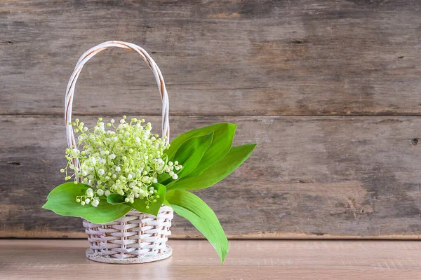 Carte Voeux Printanière Avec Bouquet Lys Vallée Bouqu — Photo