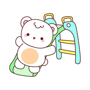 Tatlı ayı kış ikonunun resmi. Ayı kışı kayar