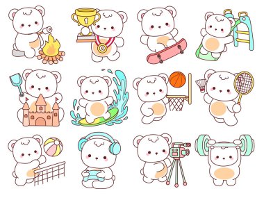 Tatlı ayı kış ikonunun resmi. Spor ve antrenman türünde ayı kışı