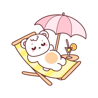 Tatlı ayı kış ikonunun resmi. Ayı kışı sahilde yatıyor.