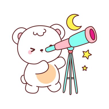 Tatlı ayı kış ikonunun resmi. Ayı kışı teleskopla ayı görün