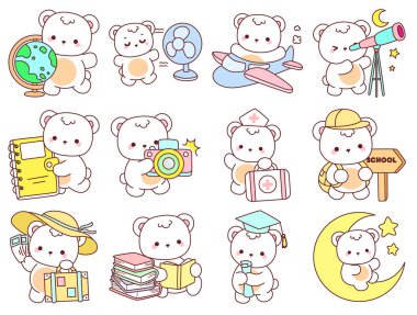 Tatlı ayı kış ikonunun resmi. Akıllı ve eğitimli kış ayıları