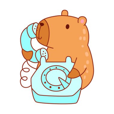 Çocuklar için sevimli Capybara karakter klipsleme sanatı. Capybara arıyor.