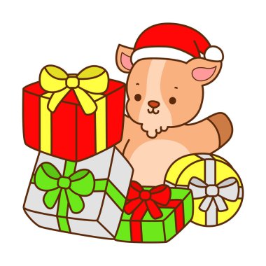 Şirin keçi hayvan simgesi çıkartmaları. Bir sürü yeteneği olan keçi.