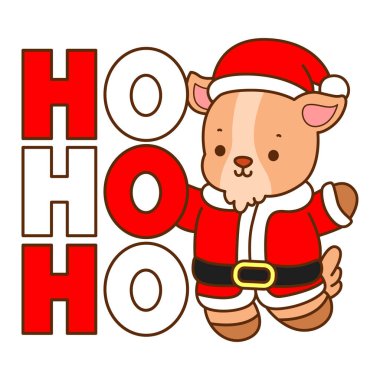 Şirin keçi hayvan simgesi çıkartmaları. Ho ho mesajlı keçi