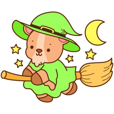 Sevimli keçi hayvan ikonu Cadılar Bayramı çıkartmalarının renkli sayfaları. Keçi Çizgisi