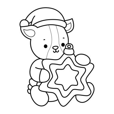 Sevimli keçi hayvan ikonu Cadılar Bayramı çıkartmalarının renkli sayfaları. Keçi Çizgisi